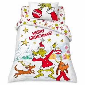 NEXT The Grinch Merry Grinchmas Full Size Duvet Bed Set 100% Cotton New Unopened